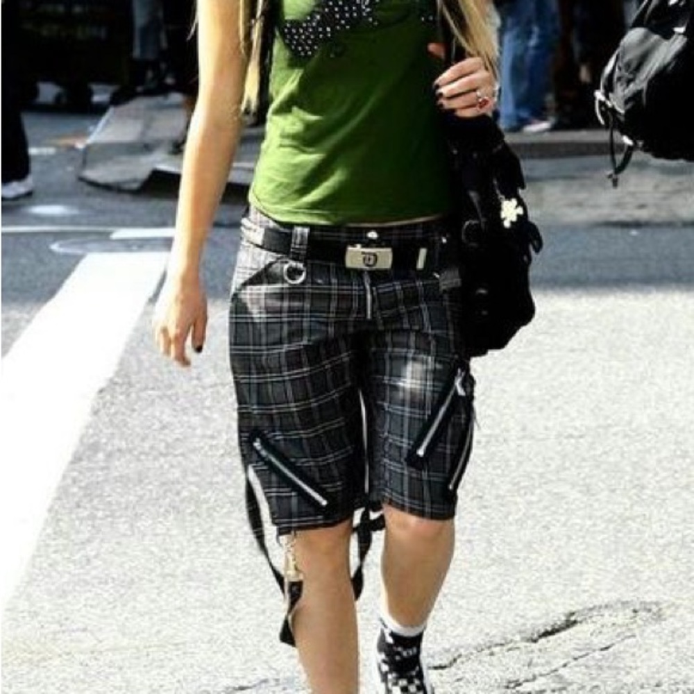 Plaid Black and White Women's Shorts